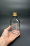 Hermia Tu-200Ccgoldkapak Juego de Botellas de Vidrio con Molde de Hielo, 2 Piezas, 200 ml, Transparente y Dorado, Vidrio